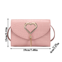 Tassel Heart Mini Shoulder Bag for Women Girls Purses Handbags
