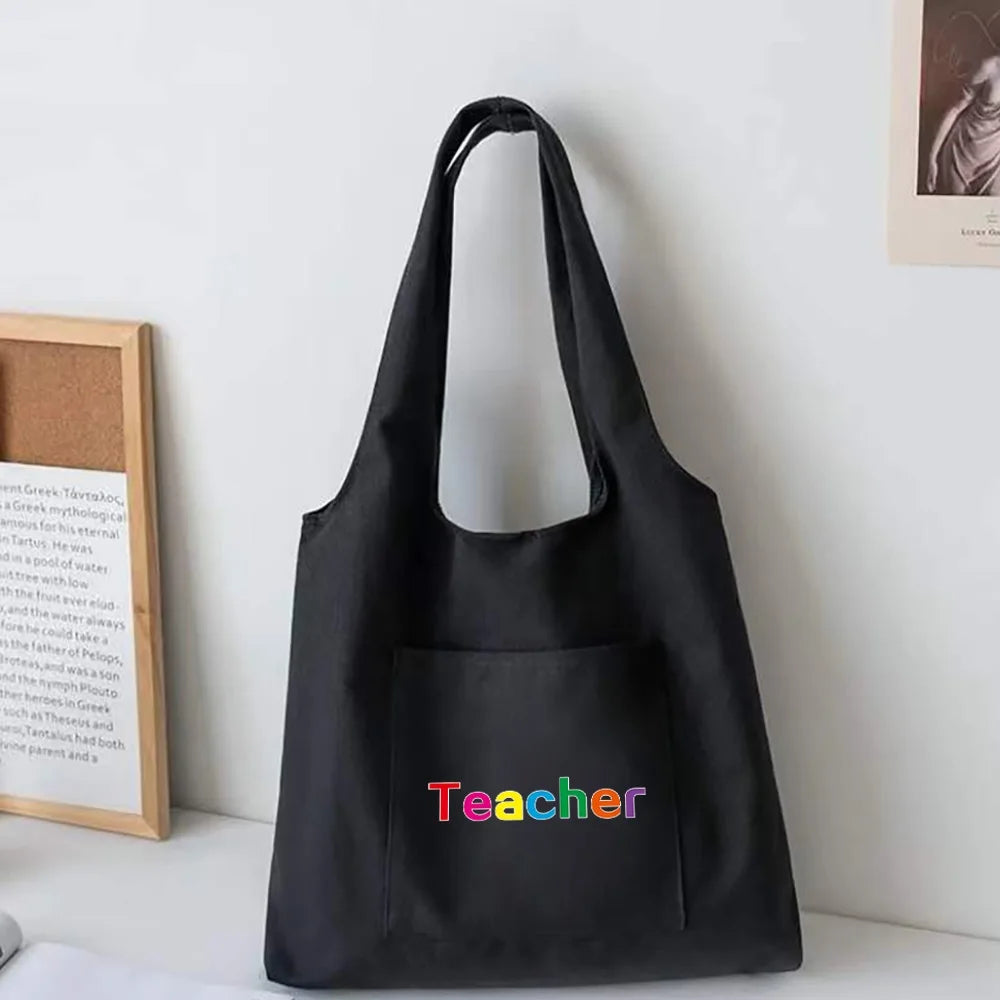 Canvas Vest Bag Women Shoulder Student Tote Bag Shopper Travel Bag