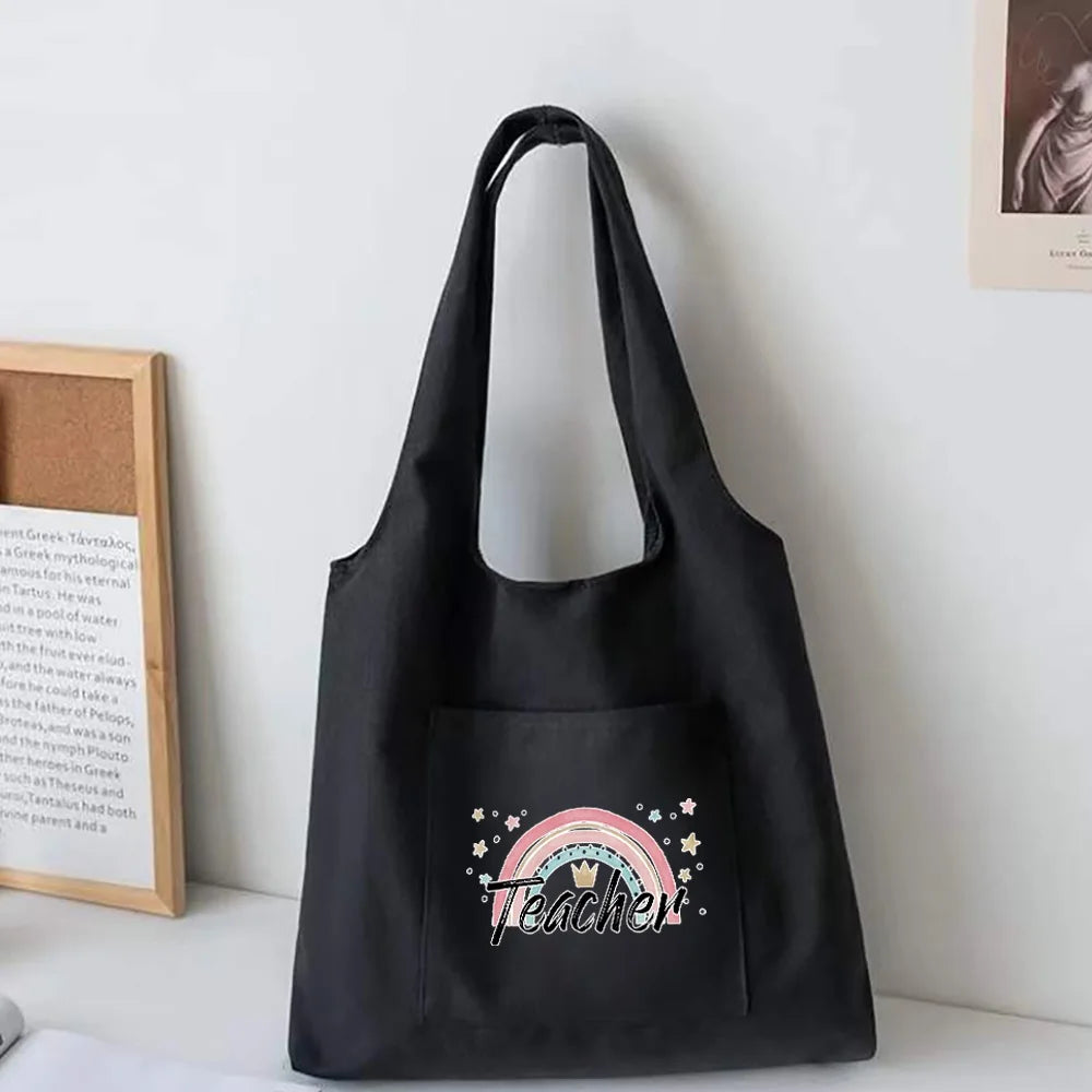 Canvas Vest Bag Women Shoulder Student Tote Bag Shopper Travel Bag