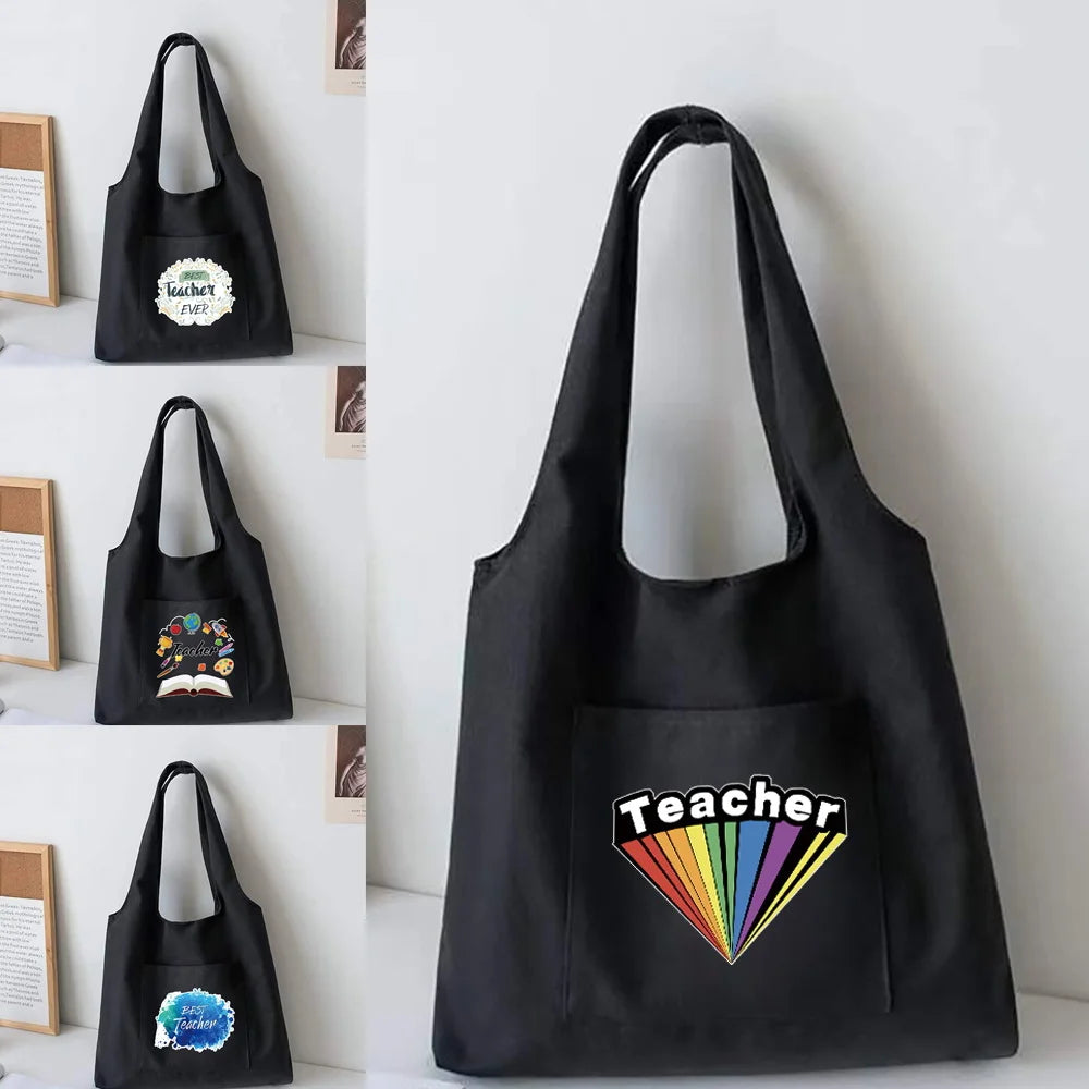 Canvas Vest Bag Women Shoulder Student Tote Bag Shopper Travel Bag
