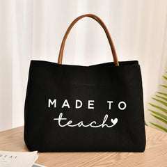 Teacher Tote Bag Teaching Book Canvas Shopping Beach Customize