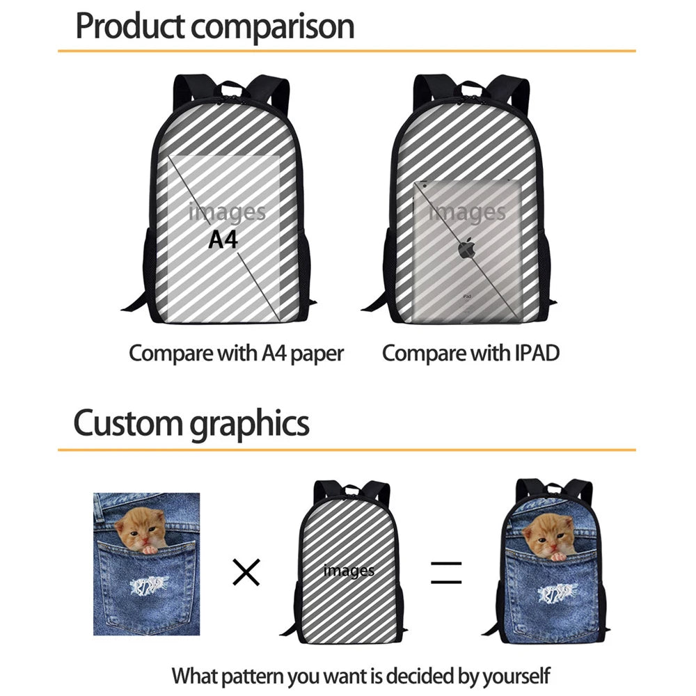 Teen Boy School Backpack Basketball Students Schoolbag Book Bag