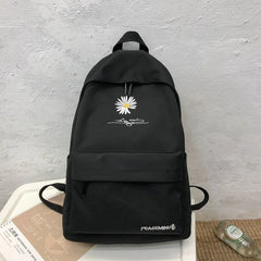 Teen Girl School Bag Flowers Backpack Nylon Bookbag