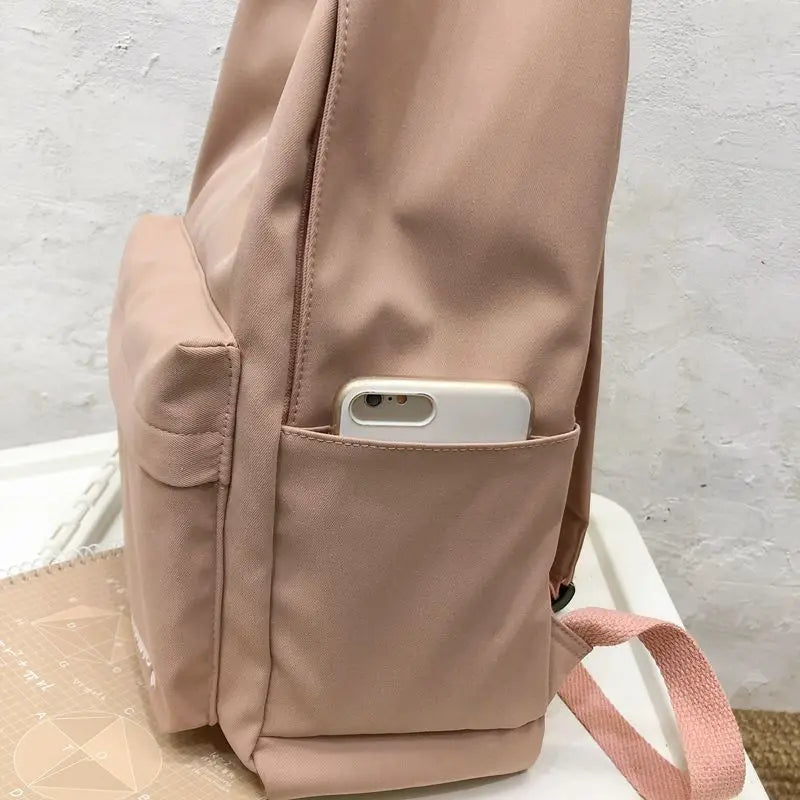 Teen Girl School Bag Flowers Backpack Nylon Bookbag