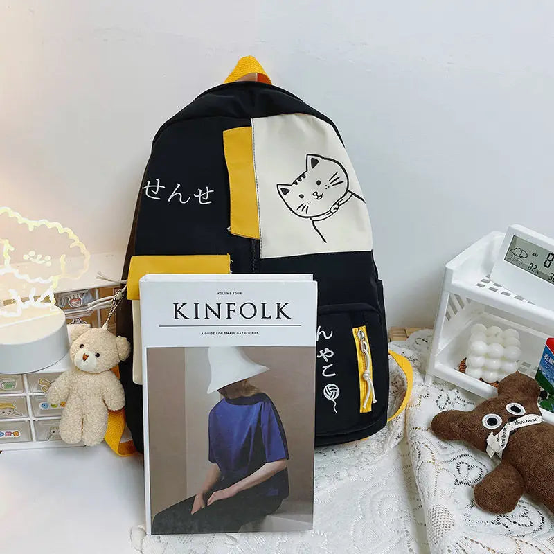 Teen School Bags for Girls Women Nylon Casual Student Schoolbag