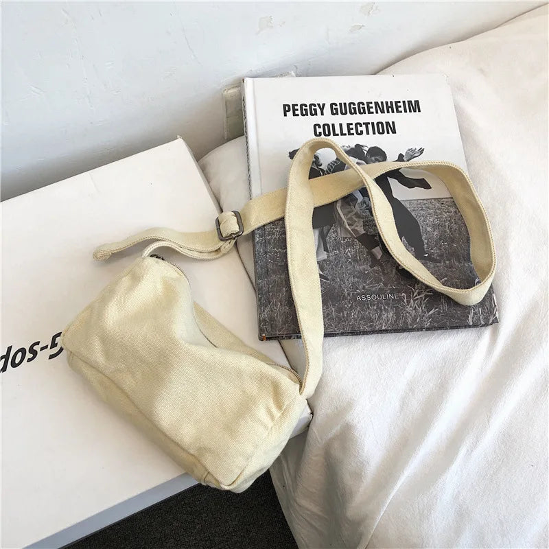 Teenager Canvas Shoulder Bag Girls Handbag Crossbody Travel Sling Messenger