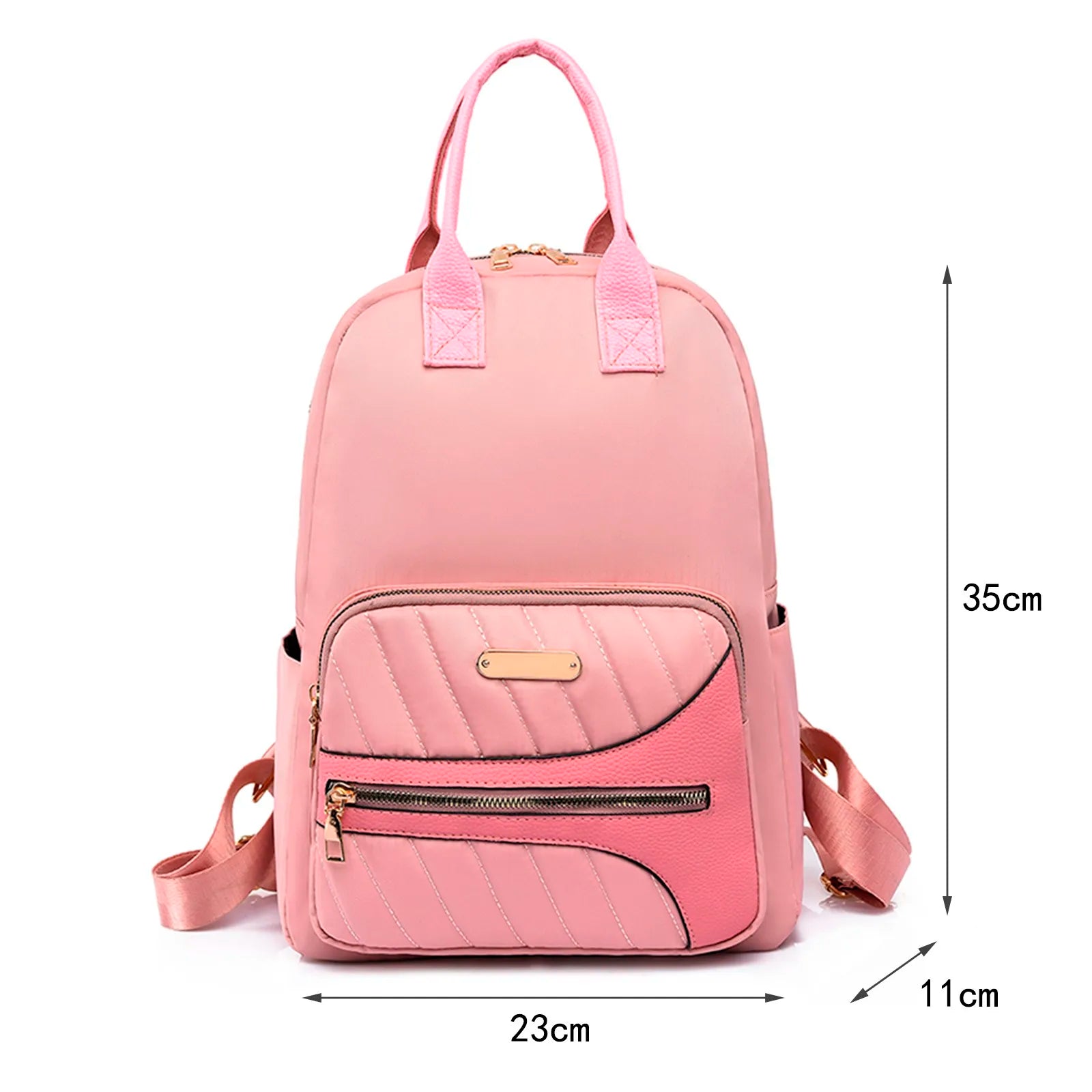 Waterproof Pu Leather Women Bag Ladies Zipper Backpack