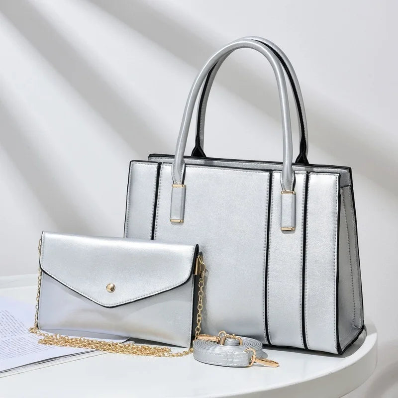 Women's Stitching Handbag One-shoulder Messenger Bag