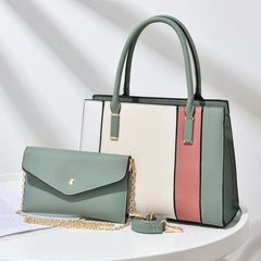 Women's Stitching Handbag One-shoulder Messenger Bag