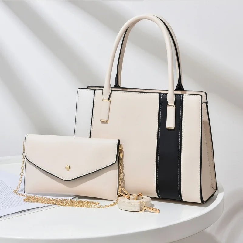 Women's Stitching Handbag One-shoulder Messenger Bag