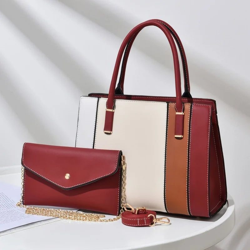 Women's Stitching Handbag One-shoulder Messenger Bag