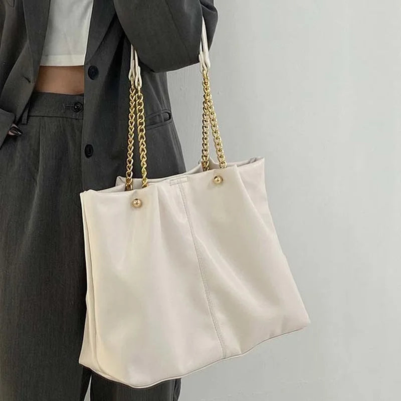 PU Leather Shoulder Bags Women Chain Underarm Totes