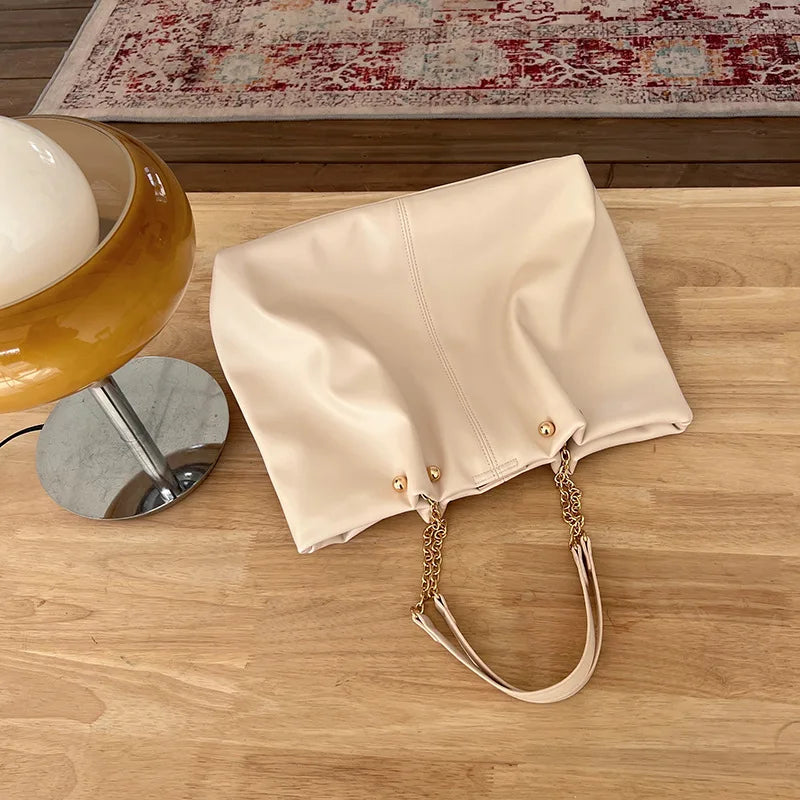 PU Leather Shoulder Bags Women Chain Underarm Totes