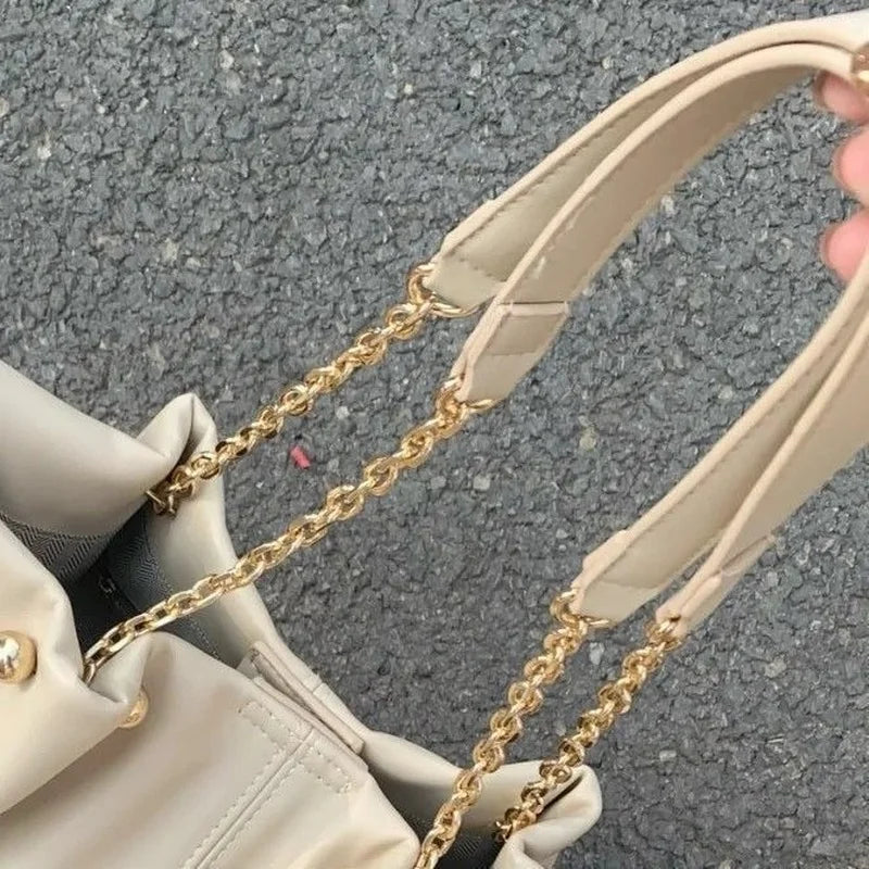 PU Leather Shoulder Bags Women Chain Underarm Totes