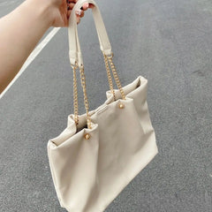 PU Leather Shoulder Bags Women Chain Underarm Totes