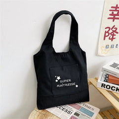 Thank You Mistress Print Shoulder Bags High Capacity Canvas Bag