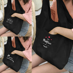 Thank You Mistress Print Shoulder Bags High Capacity Canvas Bag