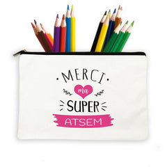 Atsem French Print Makeup Wash Pouch Storage Bags