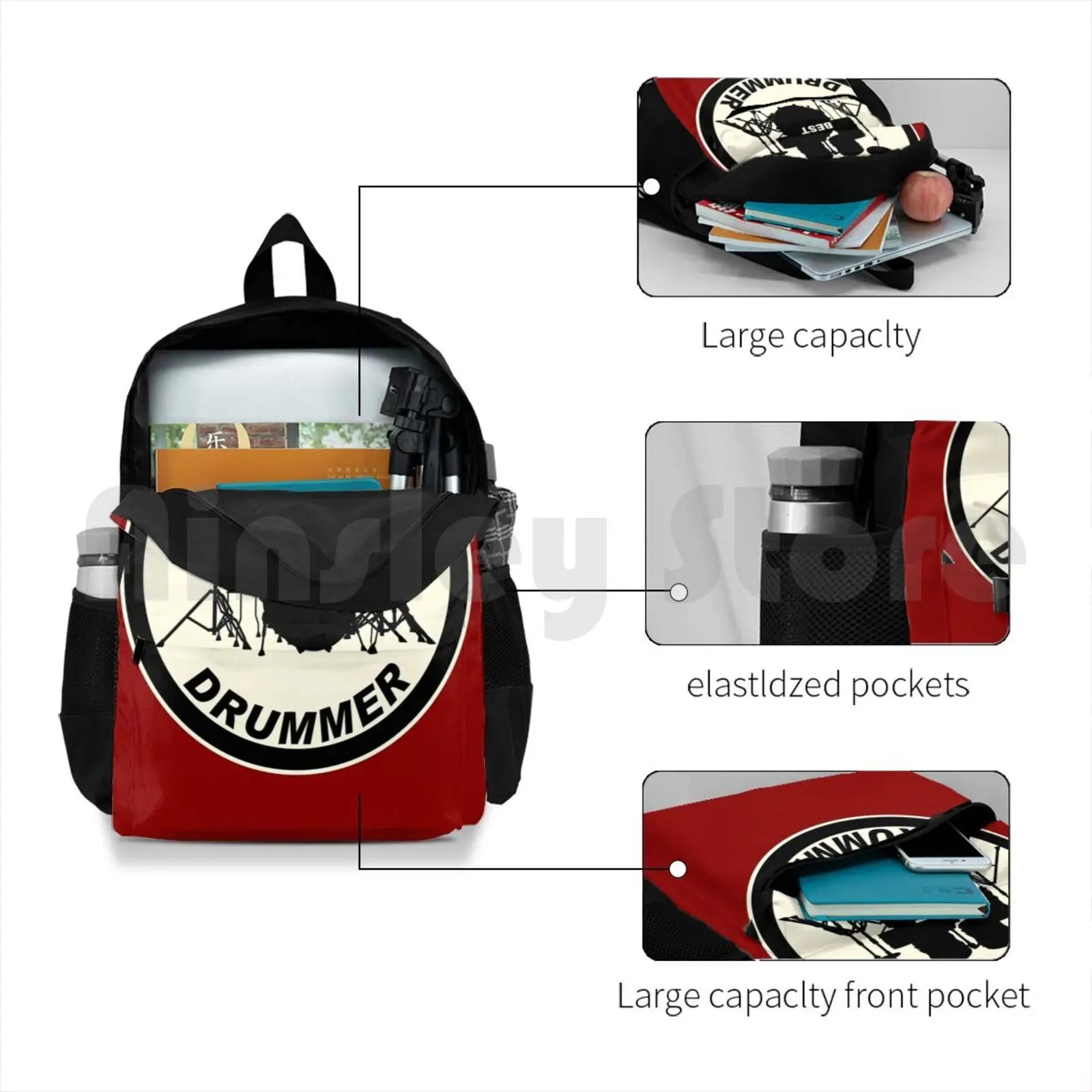 Drummer Outdoor Backpack Waterproof Hiking Camping Travel