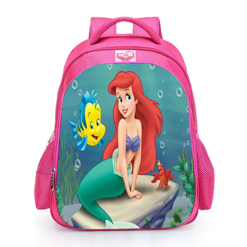 Pink Princess Little Mermaid School Bag for Girls