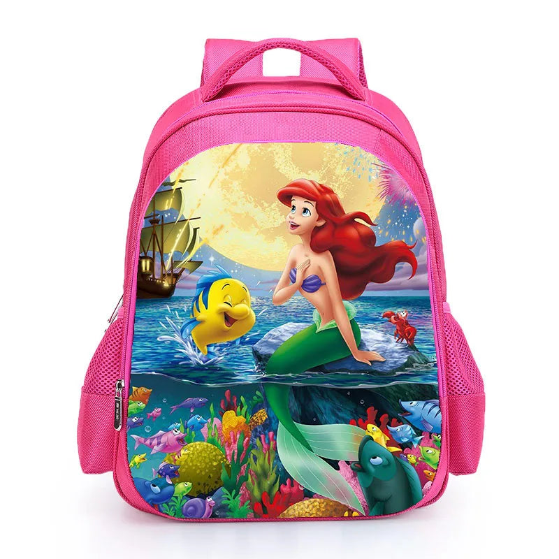 Pink Princess Little Mermaid Backpack for Girls