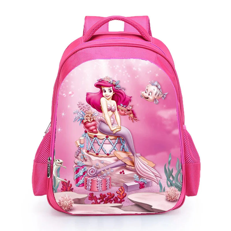 Pink Princess Little Mermaid Backpack for Girls