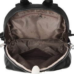 Women's Leather Backpack Large Capacity School Bag for Teenage Girls