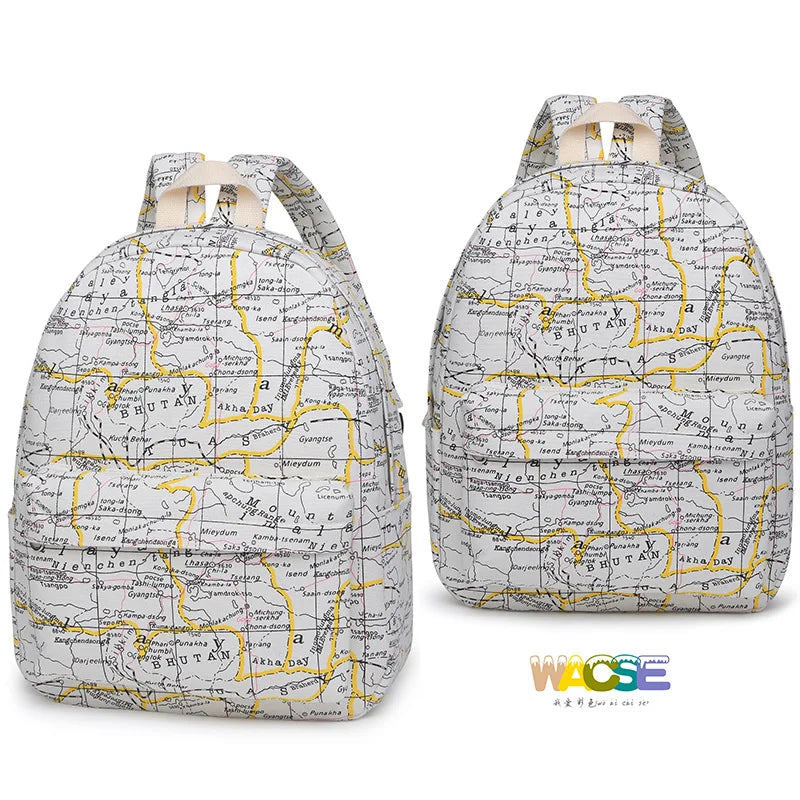 National Wind Canvas Backpack for Female Students