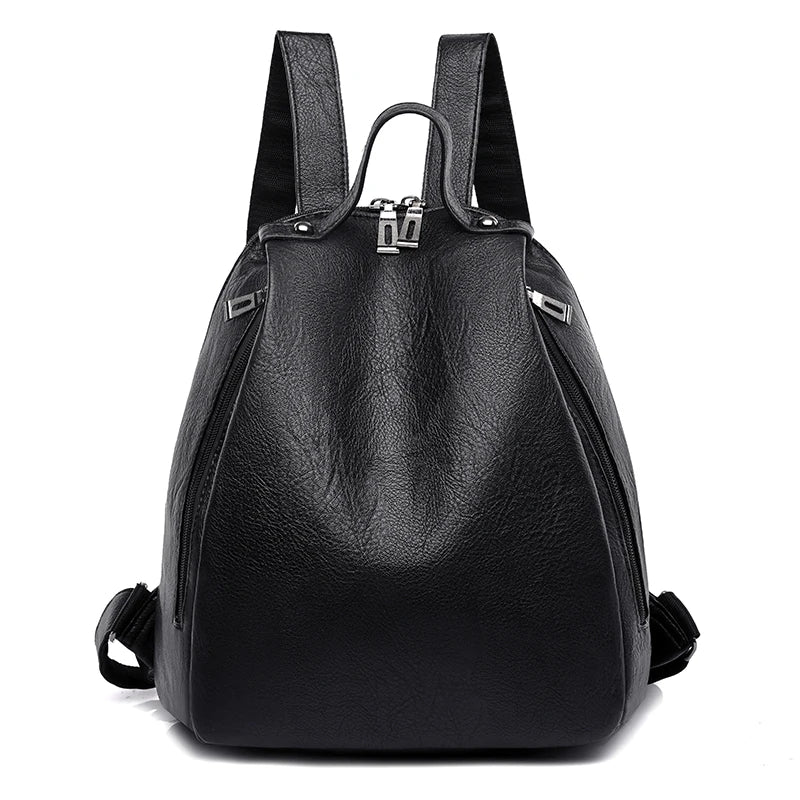 PU Women Backpack High Soft Leather School Bags For Girls