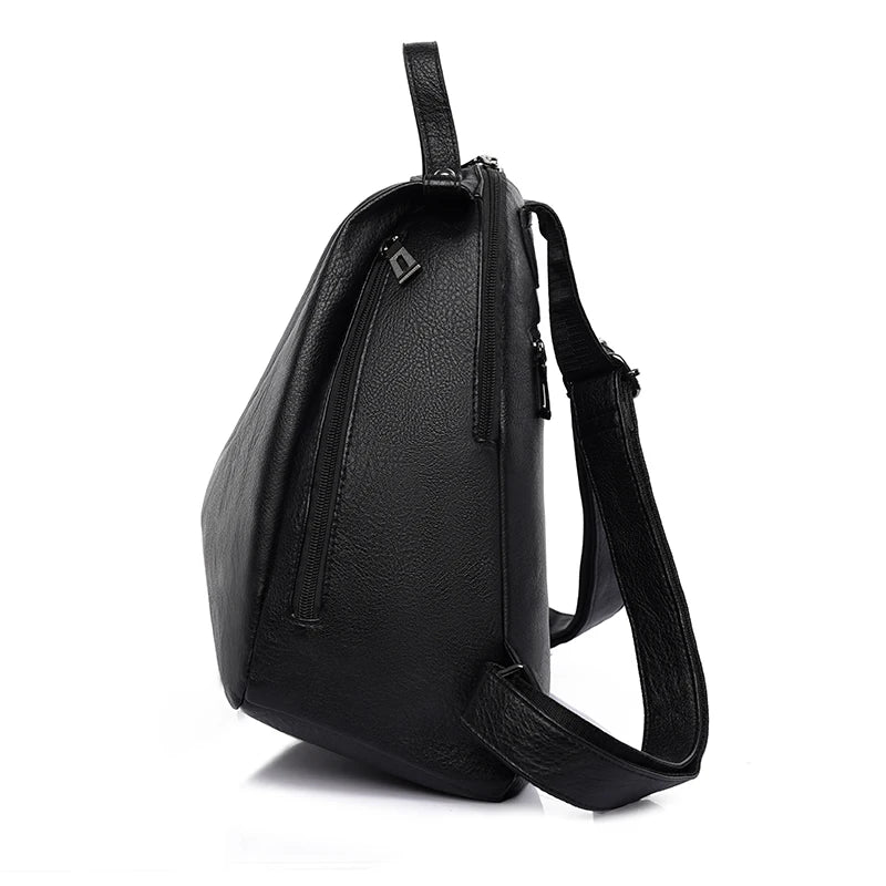 PU Women Backpack High Soft Leather School Bags For Girls