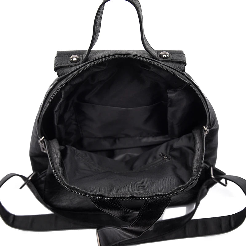 PU Women Backpack High Soft Leather School Bags For Girls