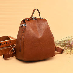 PU Women Backpack High Soft Leather School Bags For Girls