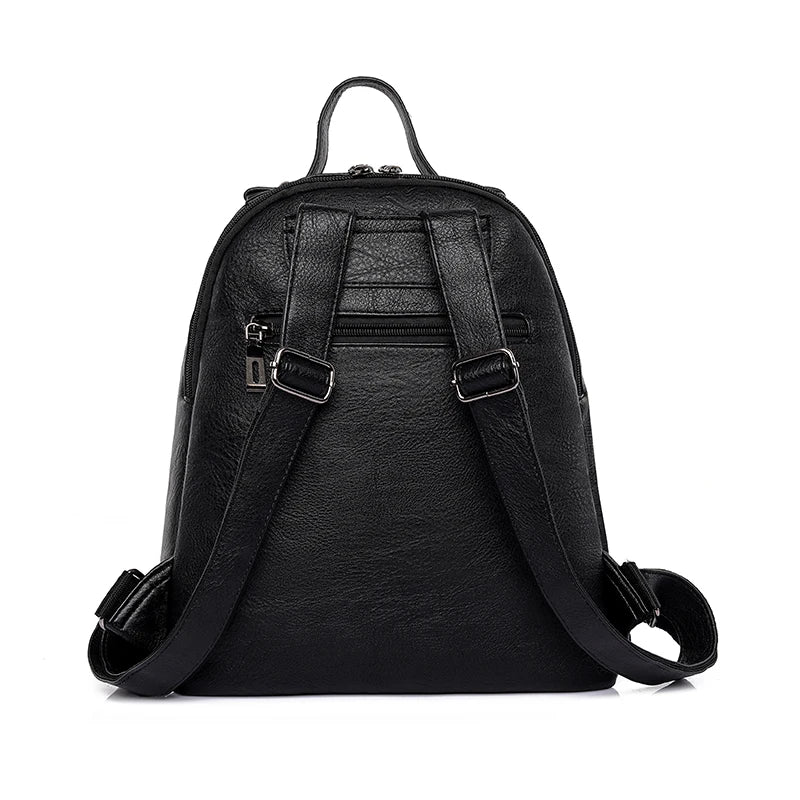 PU Women Backpack High Soft Leather School Bags For Girls