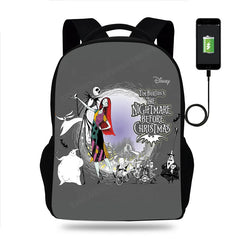 Nightmare Before Christmas Backpack Kids School Bag 3D Prints with USB
