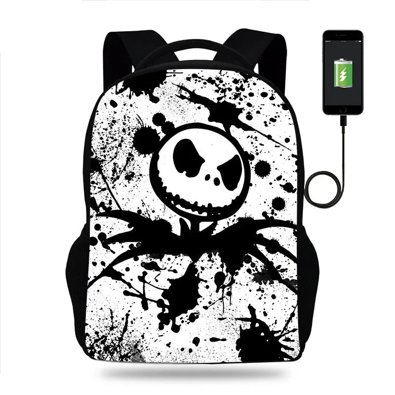 Nightmare Before Christmas Backpack Kids School Bag 3D Prints with USB