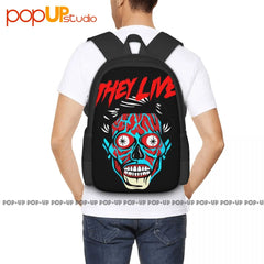 They Live Alien Face Horror Movie 80S Film Backpack Beach Bag