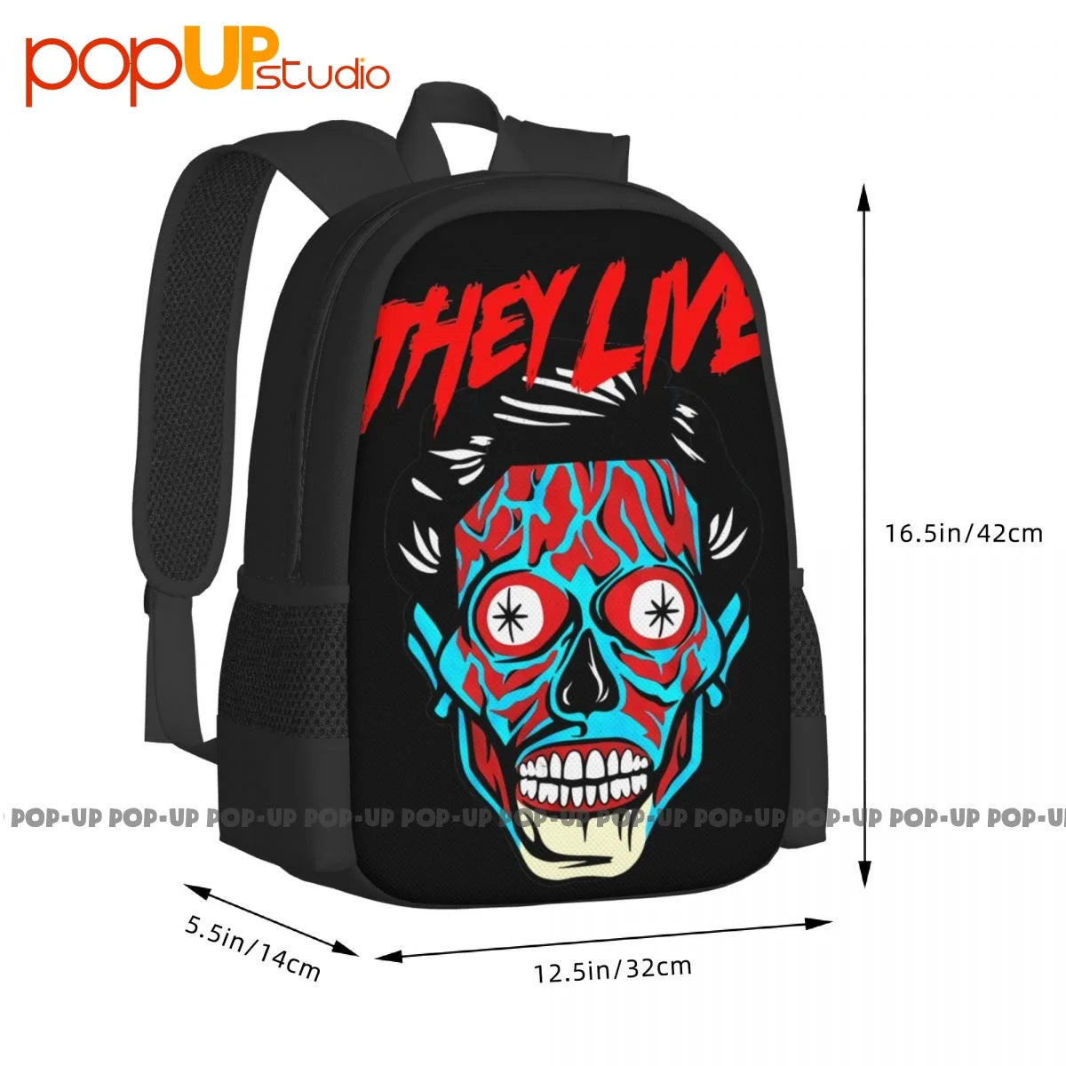 They Live Alien Face Horror Movie 80S Film Backpack Beach Bag