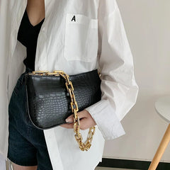 Thick Chain Shoulder Bag Minimalist Women Bag Handbags Small Clutches Vintage Ho