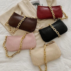 Thick Chain Shoulder Bag Minimalist Women Bag Handbags Small Clutches Vintage Ho