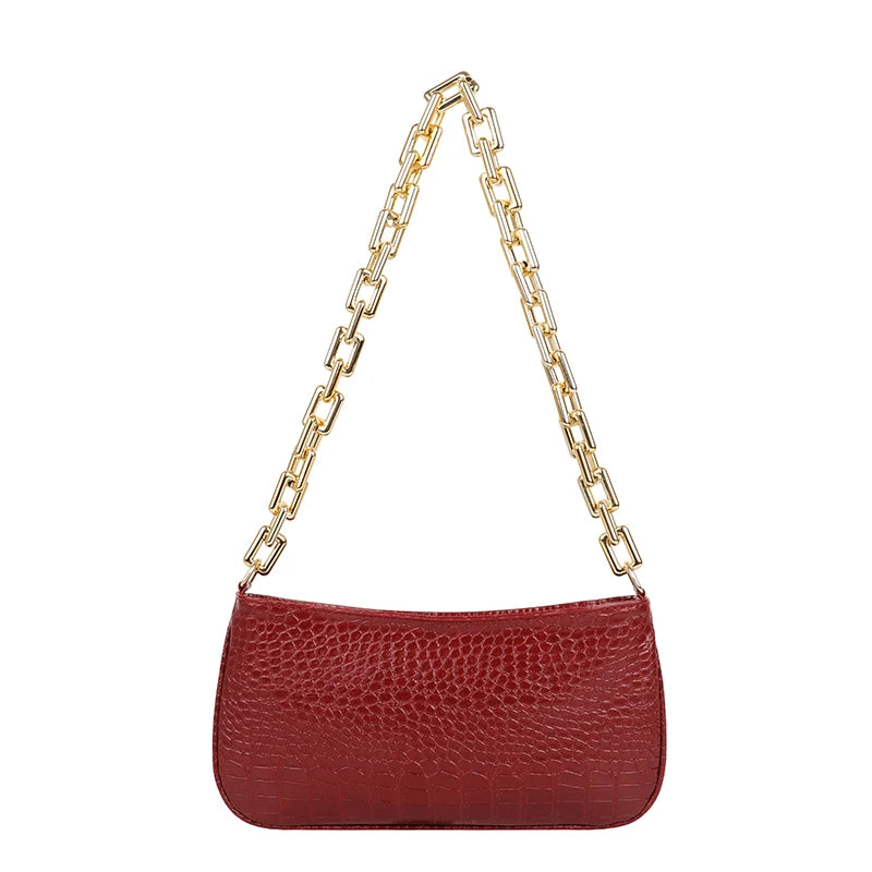 Thick Chain Shoulder Bag Minimalist Women Bag Handbags Small Clutches Vintage Ho
