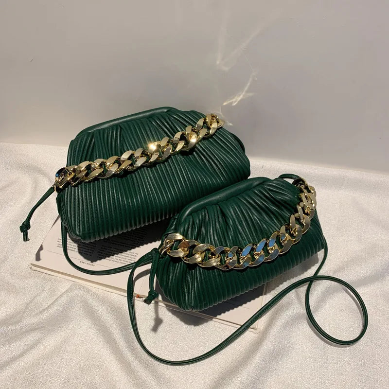 Thick Chain Shoulder Bag Crossbody Clutch Purses for Women