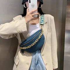 Plaid Leather Fanny Pack Waist Bag Shoulder Crossbody Chest Bags