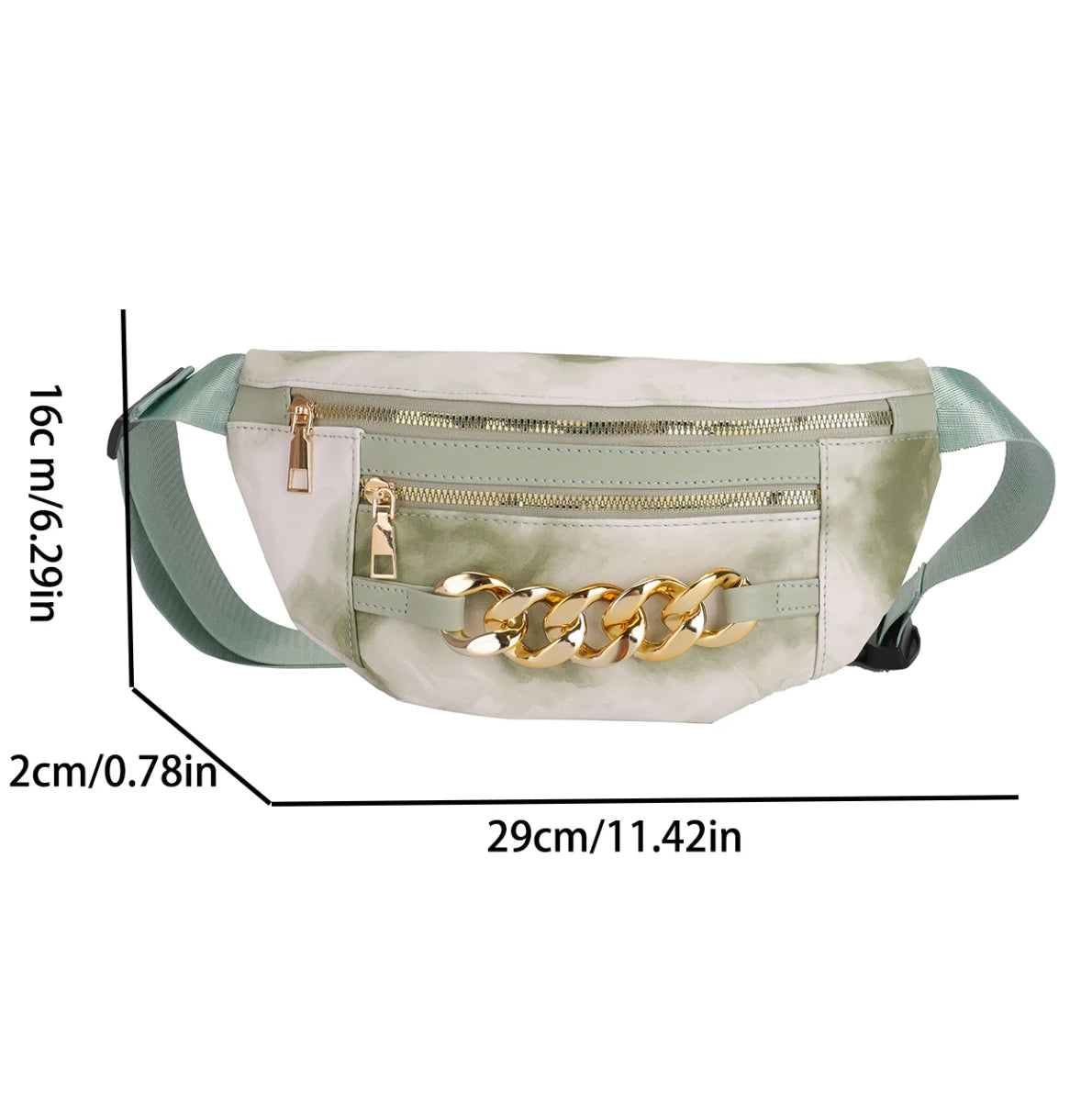 Thick Chain Women's Waist Bag Fanny Pack Crossbody Chest Bag