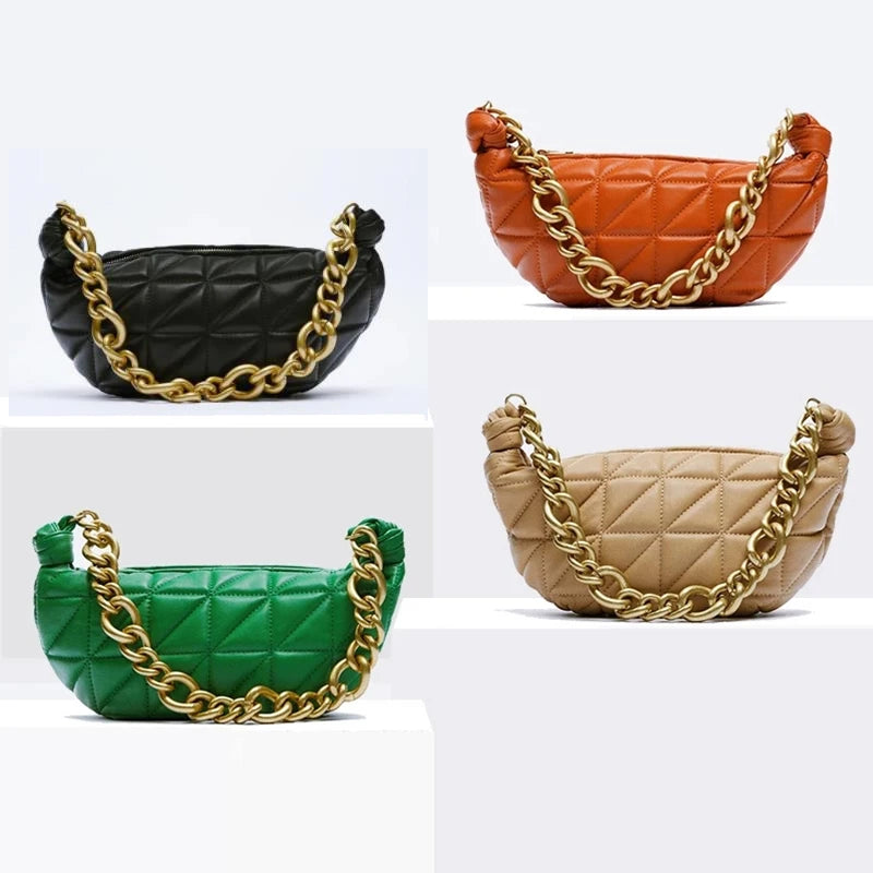 Quilted Lady Bag Crossbody Bags For Women PU Leather Shoulder Handbags