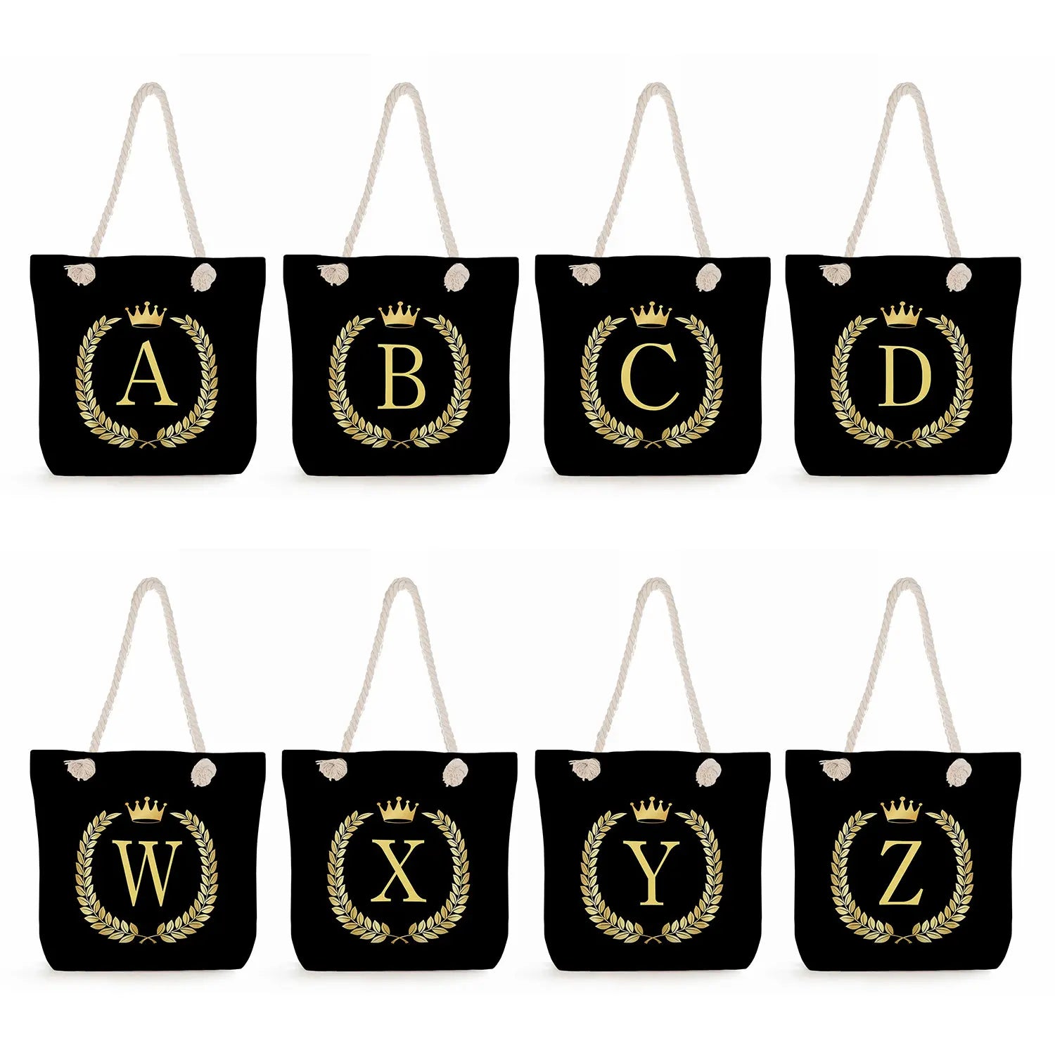 Thick Rope Shoulder Bag Crown Series Print Handbags Casual Totebags for Women