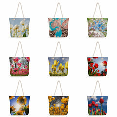 Thick Rope Shoulder Bag Casual Shopping Tote High Capacity Travel Beach Bag