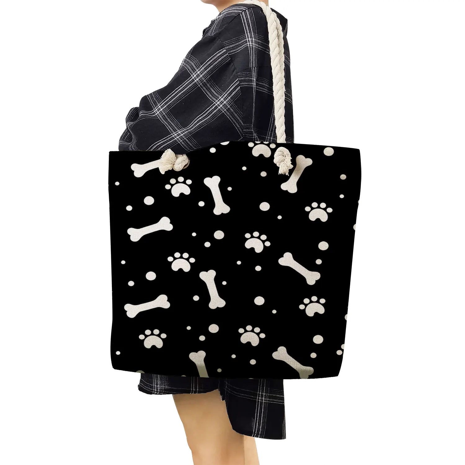 Casual Dog Paw Printed Traveling Shoulder Bag