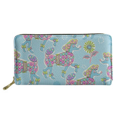 Thikin Poodle Long Wallet for Lady 3D Dog Animals Paint Women Purse