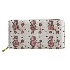 Thikin Poodle Long Wallet for Lady 3D Dog Animals Paint Women Purse