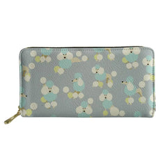 Thikin Poodle Long Wallet for Lady 3D Dog Animals Paint Women Purse